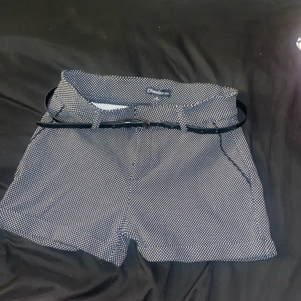 Black and white pika dot shorts